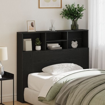 vidaXL Κεφαλάρι Ντουλάπα Μαύρο Δρυς 120x19x103.5cm Επεξεργασμένο Ξύλο 1 τεμ.