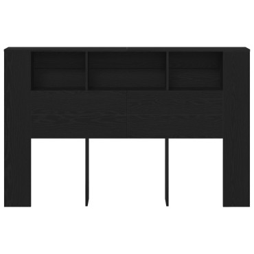 vidaXL Κεφαλάκι Κρεβατιού Μαύρο Δρυς - 160x19x104.5cm Κατασκευασμένο από Επεξεργασμένο Ξύλο