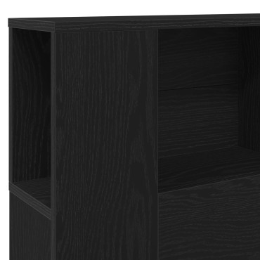 vidaXL Κεφαλάκι Κρεβατιού Μαύρο Δρυς - 160x19x104.5cm Κατασκευασμένο από Επεξεργασμένο Ξύλο