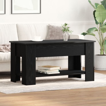 vidaXL Μαύρο Ξύλινο Τραπέζι Σαλονιού - 101x49x52cm Κατασκευασμένο από Τεχνητό Ξύλο
