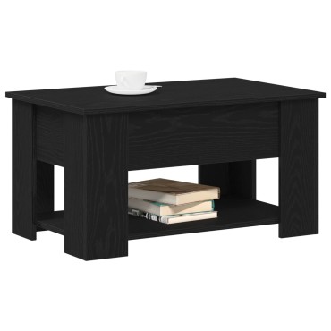 vidaXL Μαύρο Τραπέζι Καφέ 79x49x41cm Φτιαγμένο από Επεξεργασμένο Ξύλο