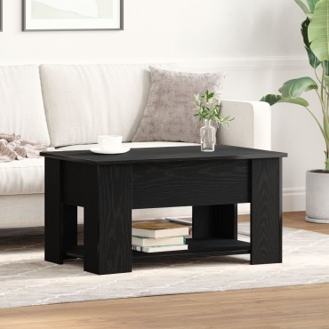 vidaXL Μαύρο Τραπέζι Καφέ 79x49x41cm Φτιαγμένο από Επεξεργασμένο Ξύλο