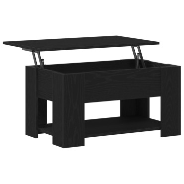 vidaXL Μαύρο Τραπέζι Καφέ 79x49x41cm Φτιαγμένο από Επεξεργασμένο Ξύλο