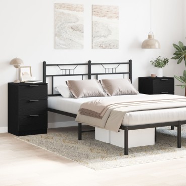 vidaXL Κομοδίνα 2 πακέτο Μαύρο Δρυς 40x65x65cm Φτιαγμένο από Επεξεργασμένο ξύλο 1 τεμ.