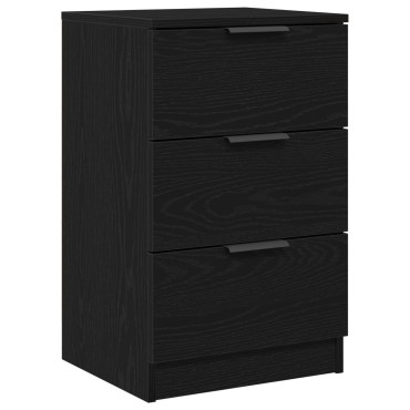 vidaXL Κομοδίνα 2 πακέτο Μαύρο Δρυς 40x65x65cm Φτιαγμένο από Επεξεργασμένο ξύλο 1 τεμ.