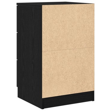 vidaXL Κομοδίνα 2 πακέτο Μαύρο Δρυς 40x65x65cm Φτιαγμένο από Επεξεργασμένο ξύλο 1 τεμ.