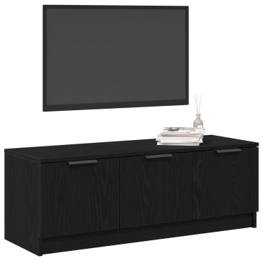 vidaXL Ντουλάπα τηλεόρασης Μαύρη Δρύς 102x35x36,5cm Επεξεργασμένο ξύλο