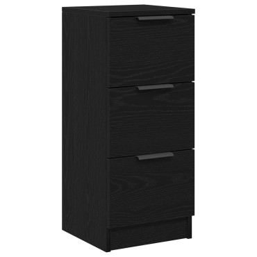 vidaXL Μπουφέδες 2 τεμ. Μαύρος Δρυς 30x30x70cm Επεξεργασμένο Ξύλο