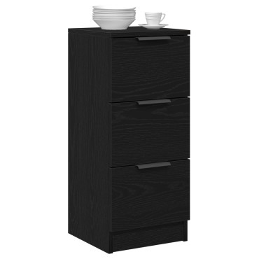 vidaXL Μπουφέδες 2 τεμ. Μαύρος Δρυς 30x30x70cm Επεξεργασμένο Ξύλο