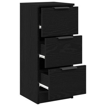 vidaXL Μπουφέδες 2 τεμ. Μαύρος Δρυς 30x30x70cm Επεξεργασμένο Ξύλο