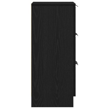 vidaXL Μπουφέδες 2 τεμ. Μαύρος Δρυς 30x30x70cm Επεξεργασμένο Ξύλο