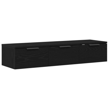 vidaXL Μαύρος Ξύλινος Τοίχος Ντουλάπι 102x30x20cm Κατασκευασμένο από Επεξεργασμένο Ξύλο 1 τεμ.