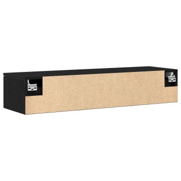 vidaXL Μαύρος Ξύλινος Τοίχος Ντουλάπι 102x30x20cm Κατασκευασμένο από Επεξεργασμένο Ξύλο 1 τεμ.