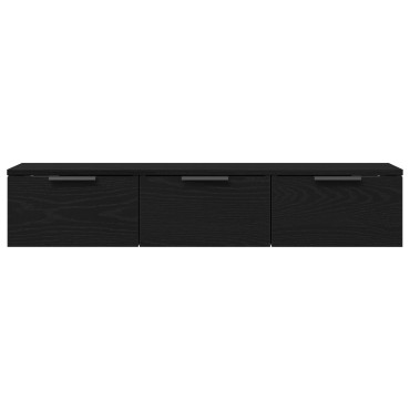 vidaXL Μαύρος Ξύλινος Τοίχος Ντουλάπι 102x30x20cm Κατασκευασμένο από Επεξεργασμένο Ξύλο 1 τεμ.