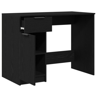 vidaXL Μαύρο Γραφείο Σαρκαστική - 100x50x75cm - Κατασκευασμένο από Επεξεργασμένο ξύλο 1 τεμ.