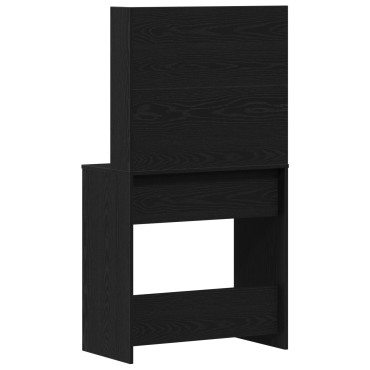vidaXL Μαύρο Τραπέζι Μακιγιάζ με Καθρέπτη - 74.5x40x141 εκ