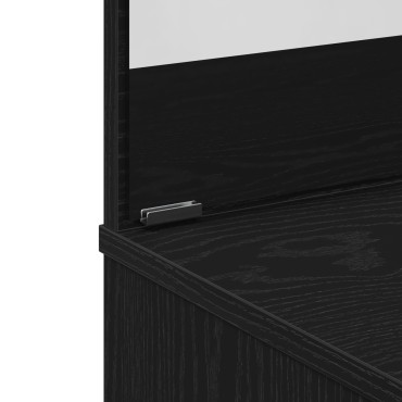 vidaXL Μαύρο Τραπέζι Μακιγιάζ με Καθρέπτη - 74.5x40x141 εκ