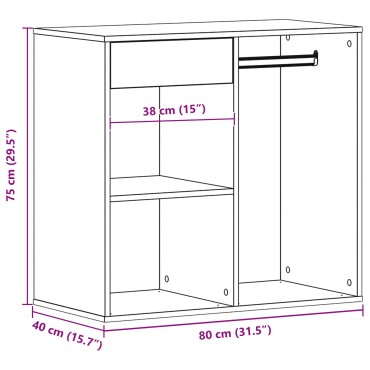 vidaXL Μαύρο Έπιπλο Καλλυντικών 80x40x75cm από Επεξεργασμένο Ξύλο 1 τεμ.