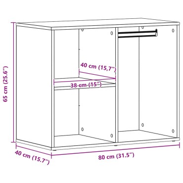vidaXL Μαύρος Δρυς Καλλυντικό Ντουλάπι - 80x40x65 εκ 1 τεμ.