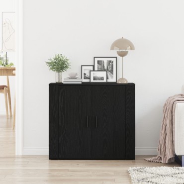 vidaXL Μπουφές Μαύρο Δρυς 80x33x70cm Κατασκευασμένο ξύλο 1 τεμ.