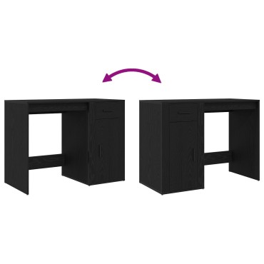 vidaXL Γραφείο Μαύρο Δρυς 100x49x75cm Επεξεργασμένο Ξύλο 1 τεμ.