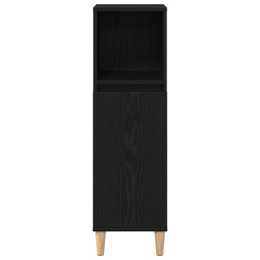 vidaXL Ντουλάπα Μπάνιου Μαύρο Δρυς 30x30x100cm Επεξεργασμένο Ξύλο
