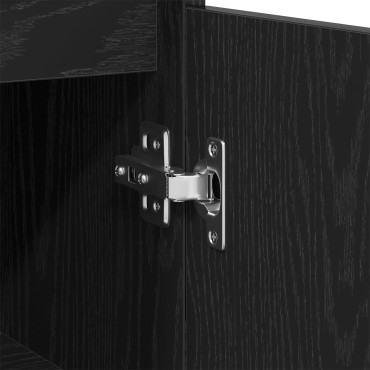 vidaXL Ντουλάπα Μπάνιου Μαύρο Δρυς 30x30x100cm Επεξεργασμένο Ξύλο