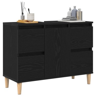 vidaXL Ντουλάπι μπαταρίας Μαύρη Δρυς 80x33x60cm Επεξεργασμένο Ξύλο 1 τεμ.