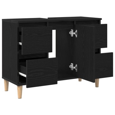 vidaXL Ντουλάπι μπαταρίας Μαύρη Δρυς 80x33x60cm Επεξεργασμένο Ξύλο 1 τεμ.
