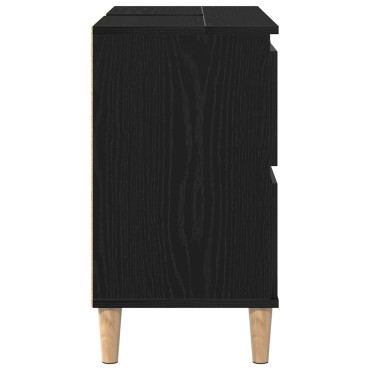 vidaXL Ντουλάπι μπαταρίας Μαύρη Δρυς 80x33x60cm Επεξεργασμένο Ξύλο 1 τεμ.
