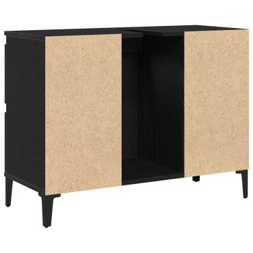 vidaXL Ντουλάπι Νιπτήρος σε Μαύρη Βελανιδιά, 80x33x60 cm Επεξεργασμένο Ξύλο 1 τεμ.