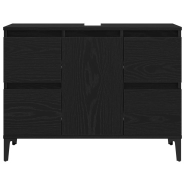 vidaXL Ντουλάπι Νιπτήρος σε Μαύρη Βελανιδιά, 80x33x60 cm Επεξεργασμένο Ξύλο 1 τεμ.