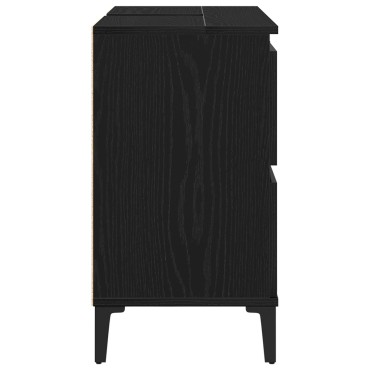 vidaXL Ντουλάπι Νιπτήρος σε Μαύρη Βελανιδιά, 80x33x60 cm Επεξεργασμένο Ξύλο 1 τεμ.