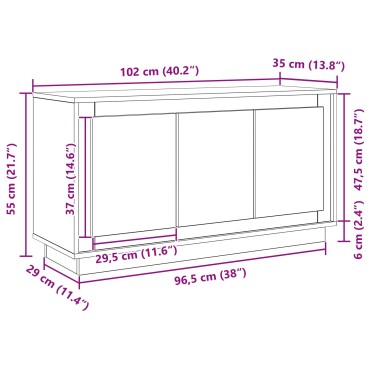 vidaXL Σαλονάκι Μαύρο Δρυς 102x35x55cm Επεξεργασμένο Ξύλο 1 τεμ.