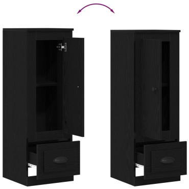 vidaXL Υψηλό ντουλάπι Μαύρη Δρυς 36x35,5x103,5cm Επεξεργασμένο Ξύλο 1 τεμ.