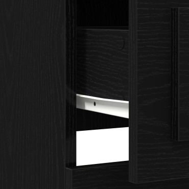 vidaXL Υψηλό ντουλάπι Μαύρη Δρυς 36x35,5x103,5cm Επεξεργασμένο Ξύλο 1 τεμ.