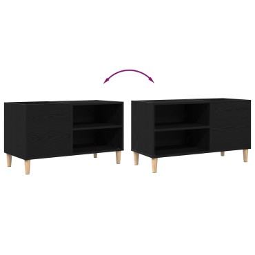 vidaXL Ντουλάπα δίσκων Μαύρο Δρυς 84,5x38x48cm Επεξεργασμένο ξύλο 1 τεμ.