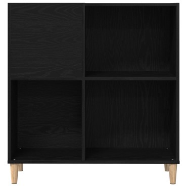 vidaXL Ντουλάπα Δίσκων Μαύρο Δρυς 84,5x38x89cm Επεξεργασμένο Ξύλο 1 τεμ.