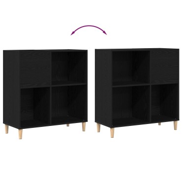 vidaXL Ντουλάπα Δίσκων Μαύρο Δρυς 84,5x38x89cm Επεξεργασμένο Ξύλο 1 τεμ.
