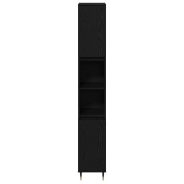 vidaXL Ντουλάπα Μπάνιου Μαύρη Δρυς 30x30x190cm Μηχανουργείο Ξύλου