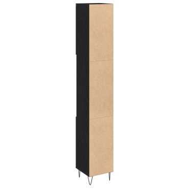 vidaXL Ντουλάπα Μπάνιου Μαύρη Δρυς 30x30x190cm Κατασκευασμένο Ξύλο