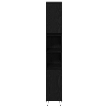 vidaXL Ντουλάπα Μπάνιου Μαύρη Δρυς 30x30x190cm Κατασκευασμένο Ξύλο