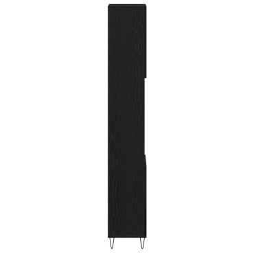 vidaXL Ντουλάπα Μπάνιου Μαύρη Δρυς 30x30x190cm Κατασκευασμένο Ξύλο