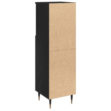 vidaXL Ντουλάπα Μπάνιου Μαύρη Δρυς 30x30x100cm Σύνθετο Ξύλο