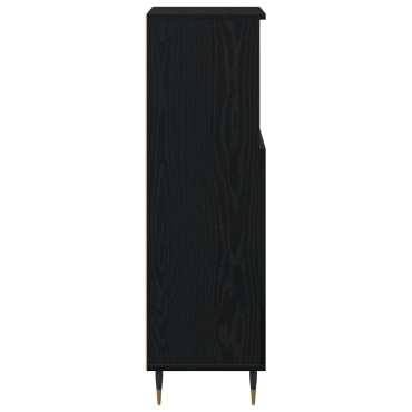 vidaXL Ντουλάπα Μπάνιου Μαύρη Δρυς 30x30x100cm Σύνθετο Ξύλο