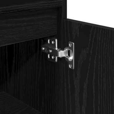 vidaXL Ντουλάπα Μπάνιου Μαύρη Δρυς 30x30x100cm Σύνθετο Ξύλο