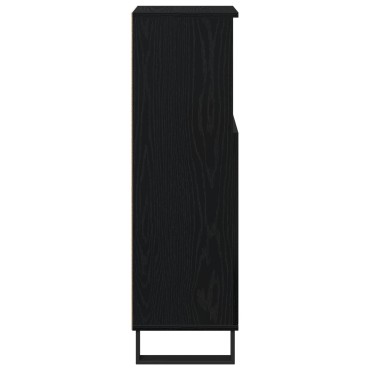 vidaXL Ντουλάπα Μπάνιου Μαύρη Δρυς 30x30x100cm Επεξεργασμένο Ξύλο 1 τεμ.