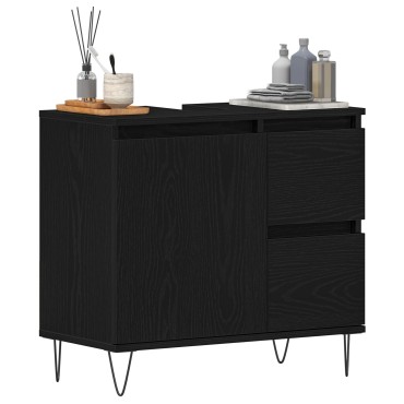vidaXL Ντουλάπι Χωρις Νιπτήρα Μαύρη Δρυς 65x33x60cm Επεξεργασμένο Ξύλο