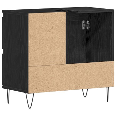 vidaXL Ντουλάπι Χωρις Νιπτήρα Μαύρη Δρυς 65x33x60cm Επεξεργασμένο Ξύλο