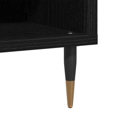 vidaXL Ντουλάπα Δισκογραφίας Μαύρο Δρυς 84,5x38x48cm Επεξεργασμένο Ξύλο